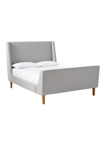 Nordic Solid Wood Double Bed Grey 120 x 190cm