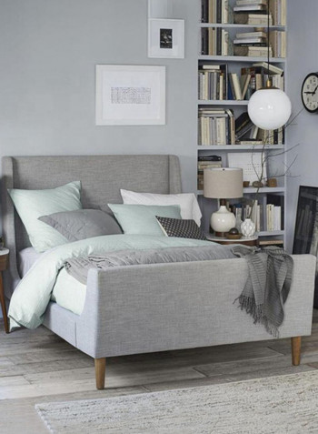 Nordic Solid Wood Double Bed Grey 120 x 190cm