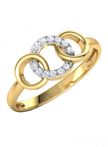 18K Gold Exquisite Design Triple Link Diamond Ring
