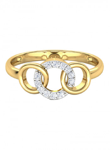 18K Gold Exquisite Design Triple Link Diamond Ring