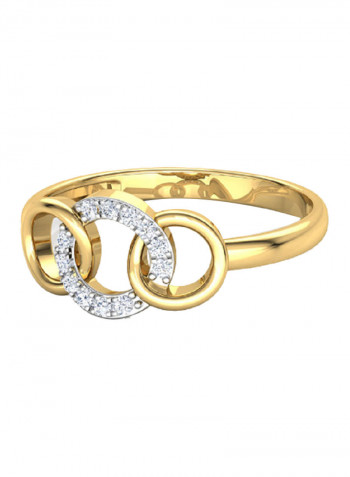 18K Gold Exquisite Design Triple Link Diamond Ring