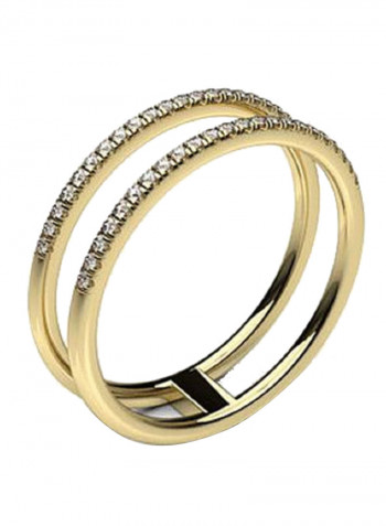 18K Exquisite Design Twin Half Eternity Diamond Ring
