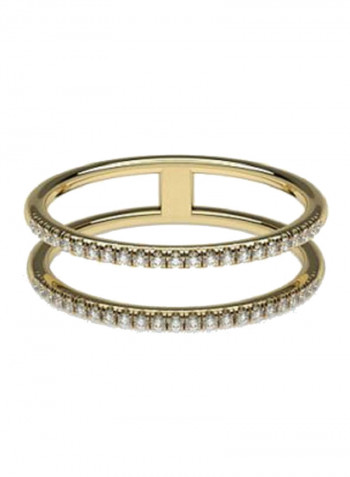 18K Exquisite Design Twin Half Eternity Diamond Ring