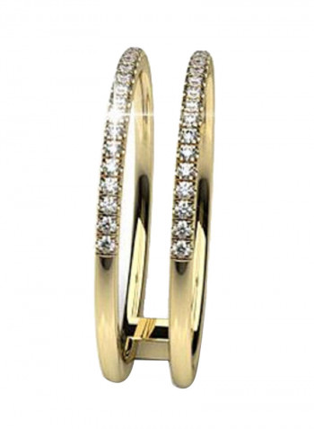18K Exquisite Design Twin Half Eternity Diamond Ring
