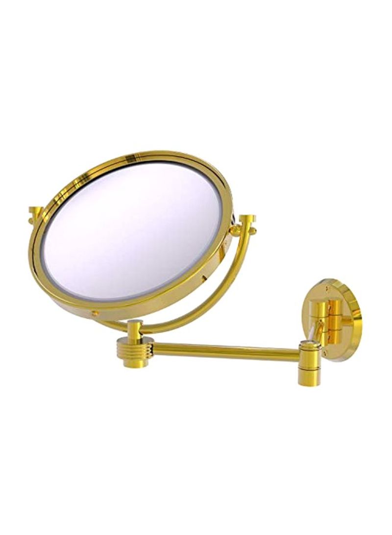 Wall Mounted Magnification Make-Up Mirror Brown/Clear 8inch