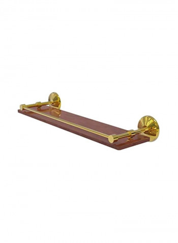 Monte Carlo Collection Gallery Rail Wood Shelf Brown/Gold 22inch