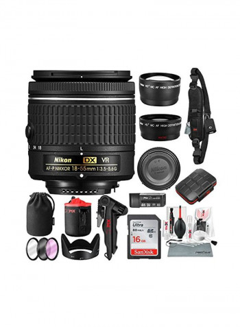 AF-P DX 18-55mm f/3.5-5.6G VR Lens With Bundle Kit Multicolour