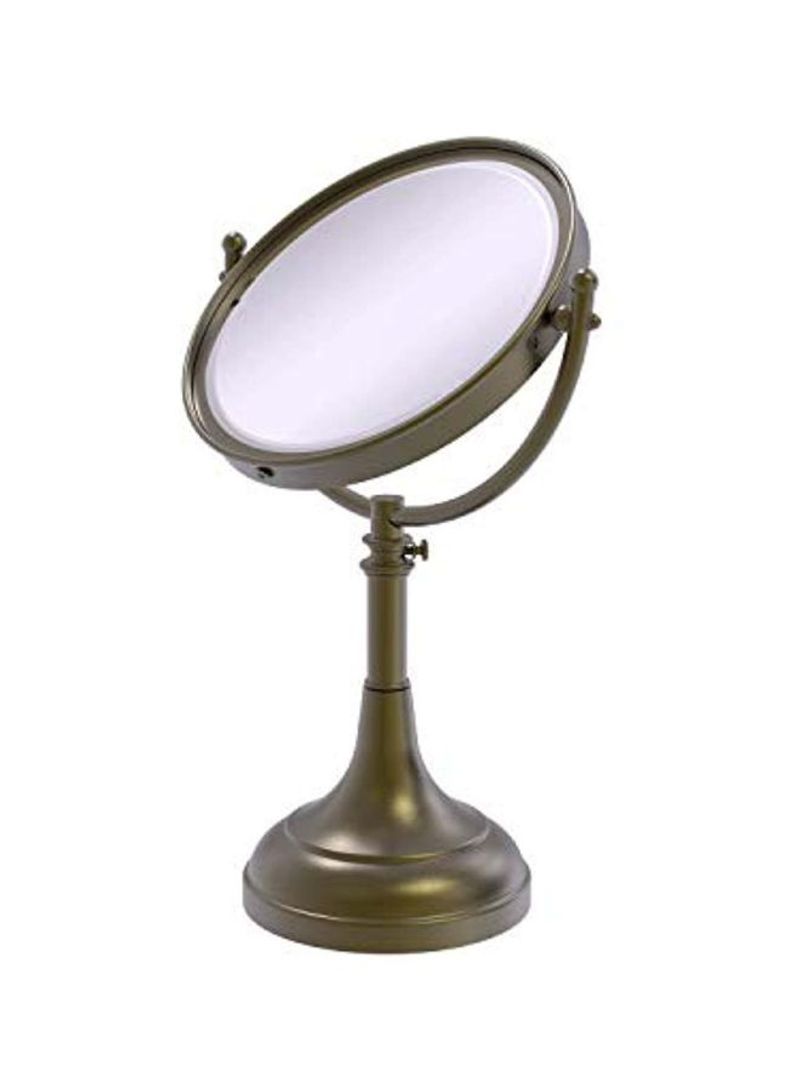 Table Top Make-Up Mirror Antique Brass/Silver 8inch