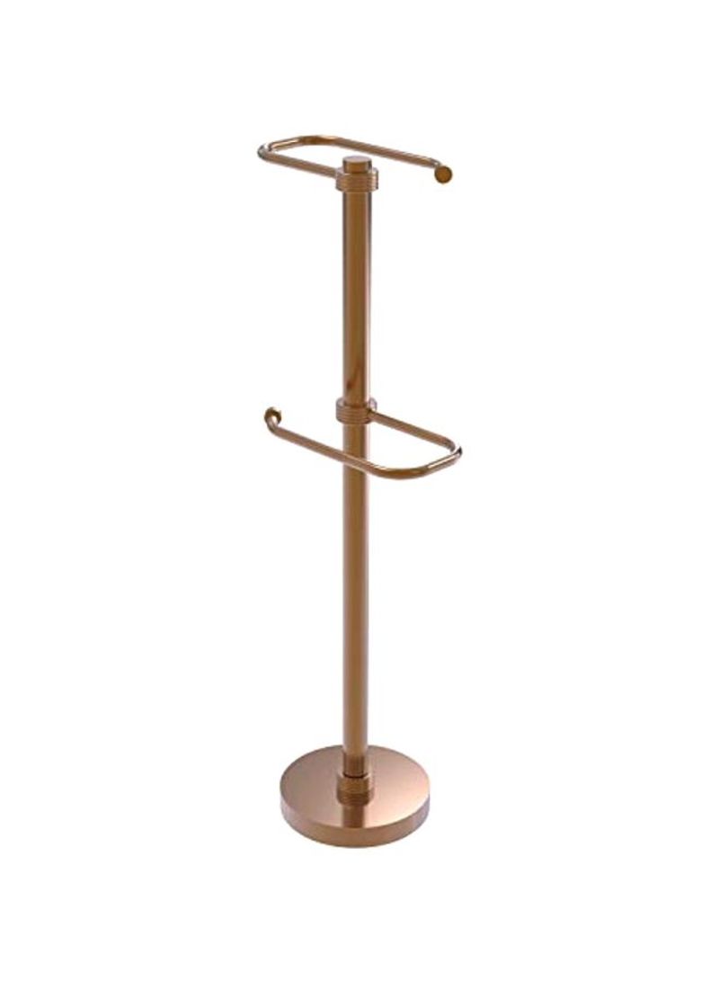 Two Roll Toilet Tissue Stand Gold 11.5x6x26inch