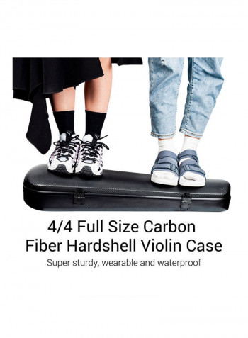 4/4 Portable Carbon Fiber Violin Case With Hygrometer Straps
