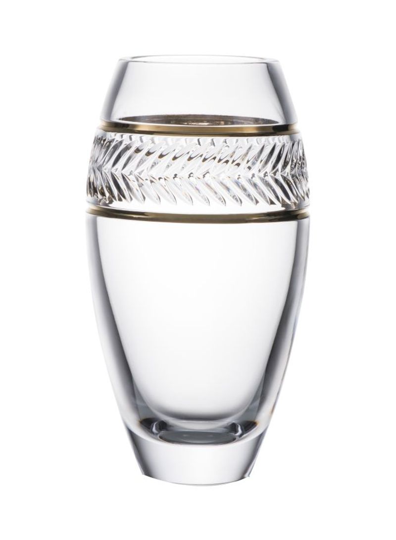 Decorative Crystal Vase Transparent/Buckingham Gold 306x165millimeter