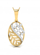 18 Karat Gold Nelly Leaf Diamond Pendant Necklace