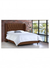 Tufted Upholstered Bed Without Mattress Brown 180 x 200centimeter