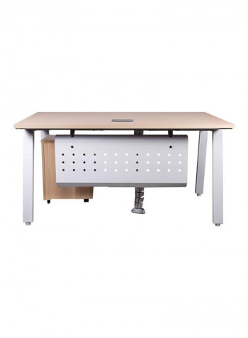 Bentuk Modern Workstation With Drawer Oak/White