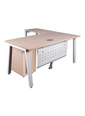 Bentuk Modern Workstation With Drawer Oak/White