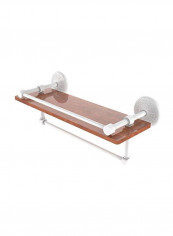 Monte Carlo Collection Towel Bar Wood Shelf Brown/White 16inch