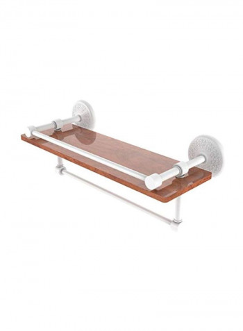 Monte Carlo Collection Towel Bar Wood Shelf Brown/White 16inch