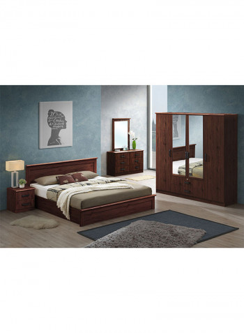 4 Door Raymond Wardrobe Brown 200x56x208cm