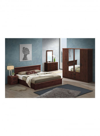 4 Door Raymond Wardrobe Brown 200x56x208cm