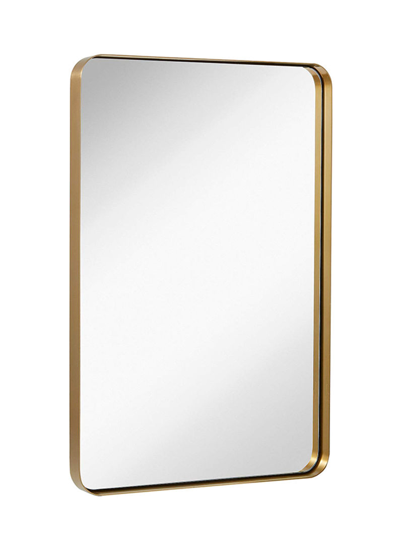 Rounded Corner Wall Mounted Mirror Gold 24 x 36inch