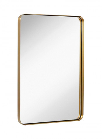 Rounded Corner Wall Mounted Mirror Gold 24 x 36inch