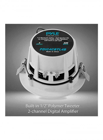 4-Piece 2 Way Home Speaker System PDIC4CBTL4B White
