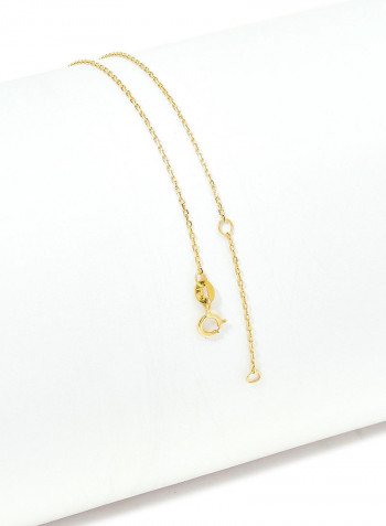 18 Karat Gold Tiger Eye Single Stone Necklace