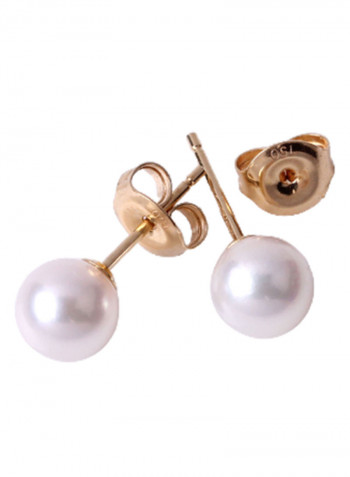 18K Gold Akoya Pearl Stud Earrings