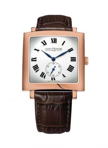 Men's Leather Analog Wrist Watch H SH CR823002 8DR