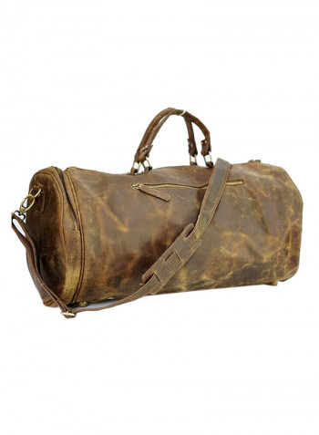 Leather Stylish And Spacious Duffle Bag Brown