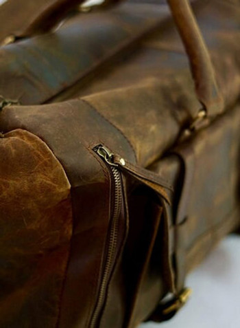 Leather Stylish And Spacious Duffle Bag Brown