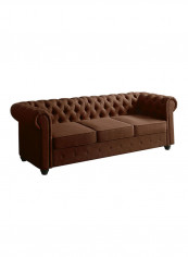 3-Seater Chester Hill Sectional Sofa Brown 94x200x83centimeter
