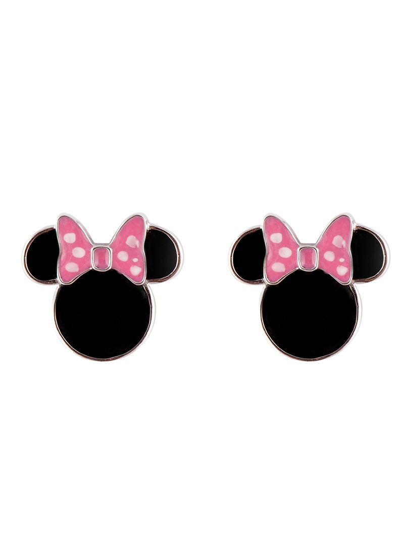 White Gold Disney Minnie Studs Earrings