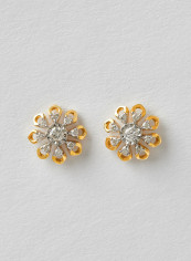 18 Karat Gold Sparkle Blossom Earrings