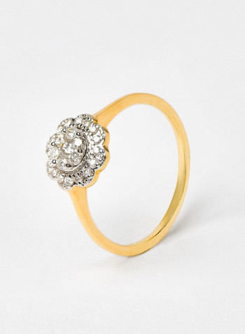 18 Karat Gold Sparkle Blossom Ring