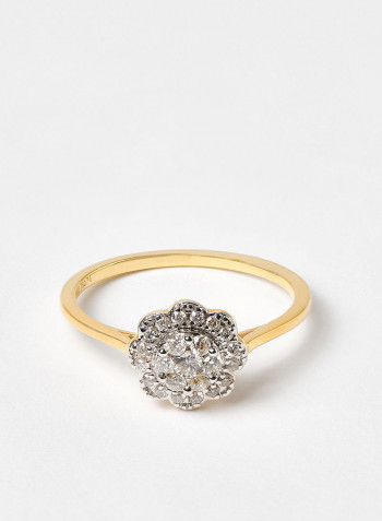 18 Karat Gold Sparkle Blossom Ring