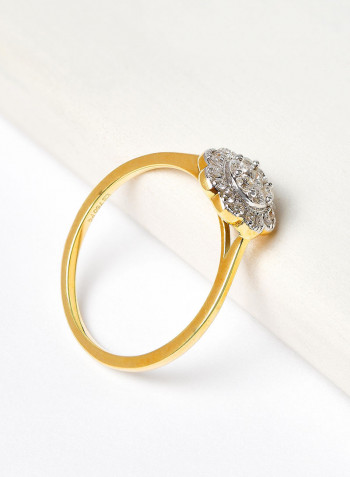 18 Karat Gold Sparkle Blossom Ring