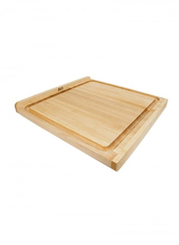 Reversible Edge Grain Cutting Board With Gravy Groove Beige 23.75x1.23x23.75inch