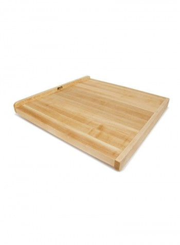 Reversible Edge Grain Cutting Board With Gravy Groove Beige 23.75x1.23x23.75inch