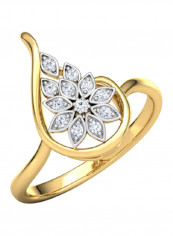 18K Gold Exquisite Design Aroma Drop Diamond Ring