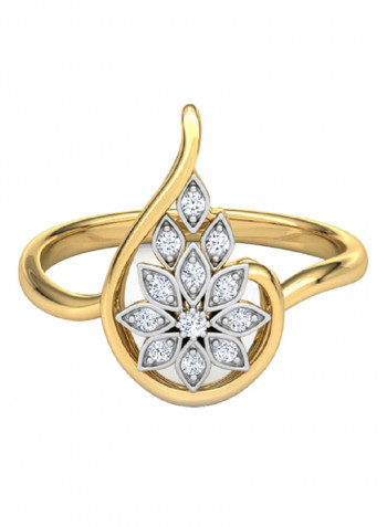 18K Gold Exquisite Design Aroma Drop Diamond Ring