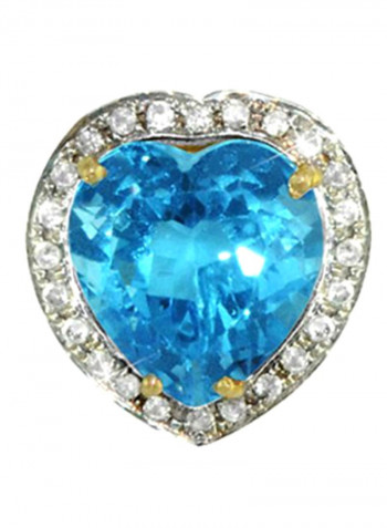 18K Gold Genuine Diamond Swiss Blue Topaz Earrings 0.28 Carat