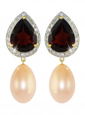 18 Karat Gold With Diamonds Teardrop Earrings