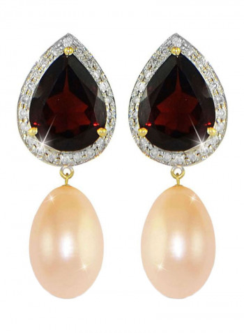 18 Karat Gold With Diamonds Teardrop Earrings