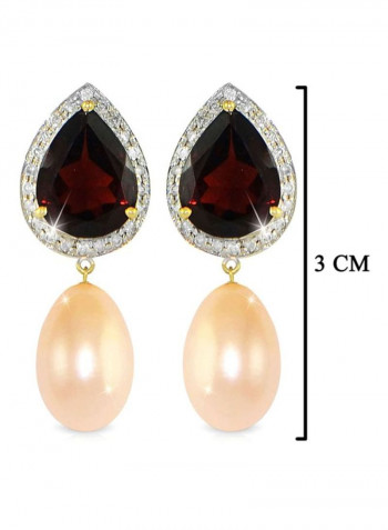 18 Karat Gold With Diamonds Teardrop Earrings