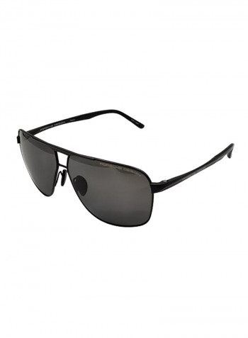 Polarized Rectangular Sunglasses - Lens Size: 63 mm للرجال