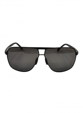 Polarized Rectangular Sunglasses - Lens Size: 63 mm للرجال