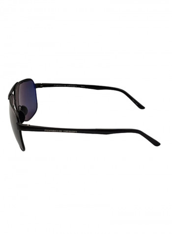 Polarized Rectangular Sunglasses - Lens Size: 63 mm للرجال