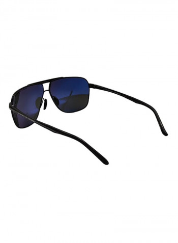 Polarized Rectangular Sunglasses - Lens Size: 63 mm للرجال