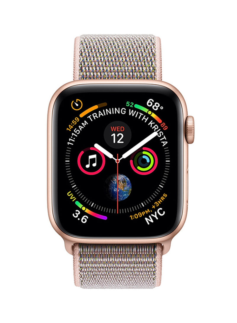 Watch Series 4 (GPS + Cellular) Gold Aluminium Case With Pink Sand Sport Loop